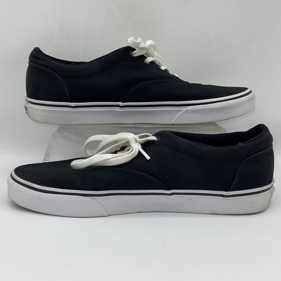 Vans Lace Up Shoes Skate Black Low Top Canvas Women’s Size 10 721356 - Picture 1 of 6